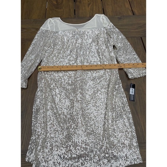R& M Richards Petite illusion trim sequins dress size 10 P - Picture 5 of 8